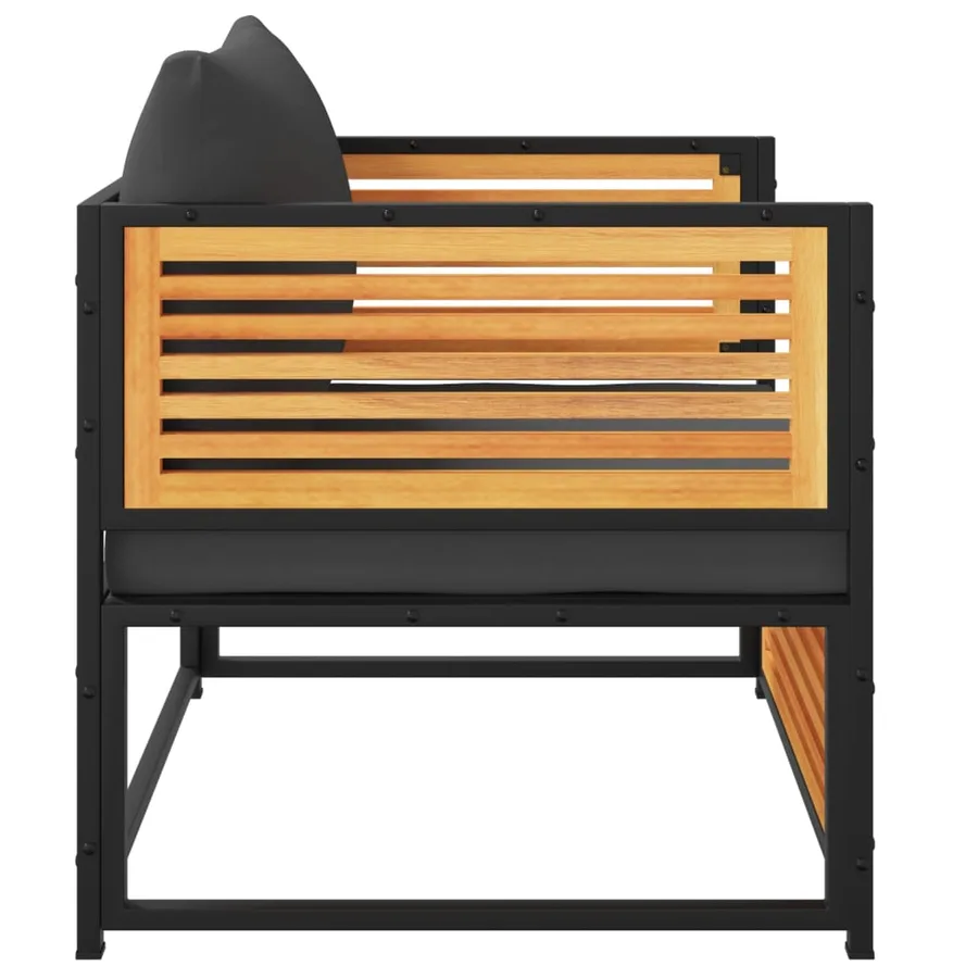Chaise de jardin avec coussins bois massif d'acacia - 6