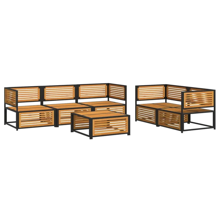 Salon de jardin avec coussins 6 pcs bois d'acacia solide - 3