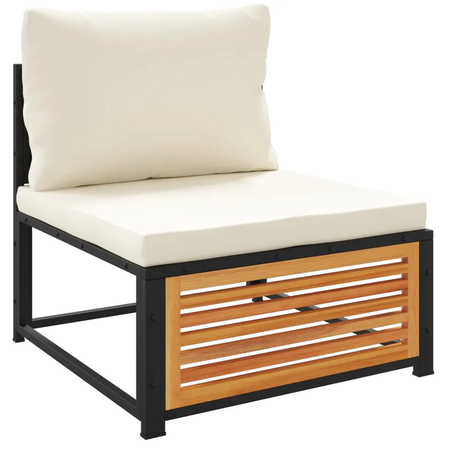Salon de jardin avec coussins 6 pcs bois d'acacia solide - 5