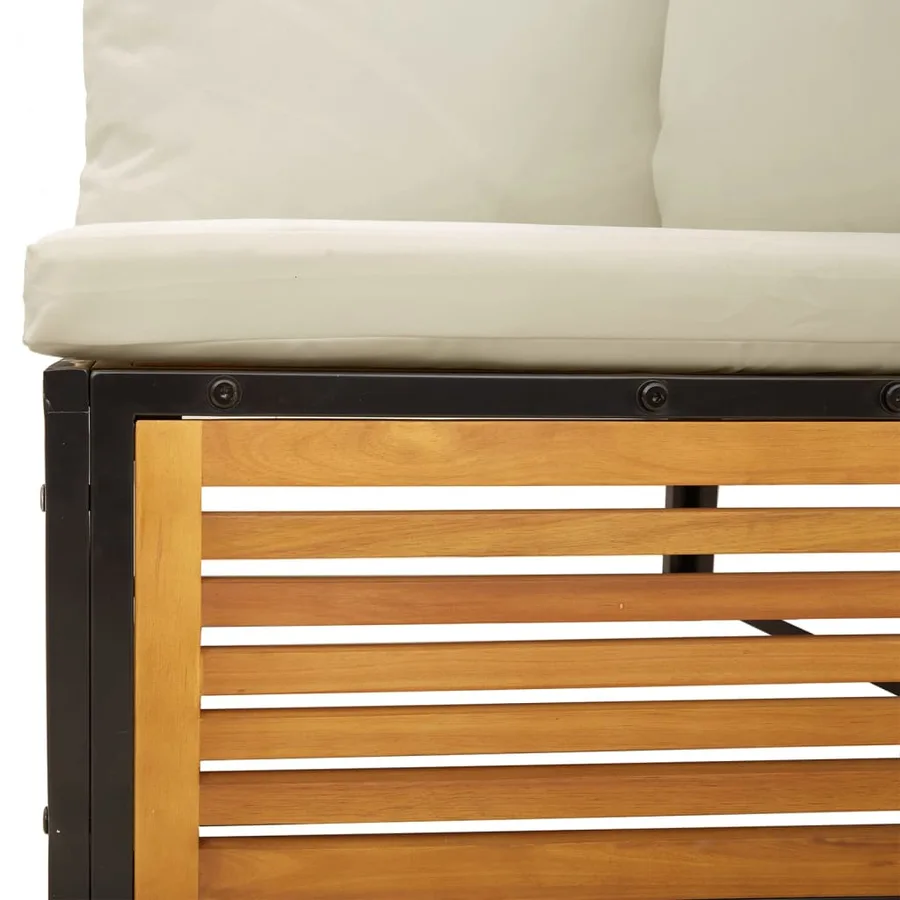 Salon de jardin avec coussins 5 pcs Bois d'acacia solide - 10