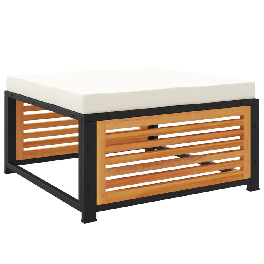 Salon de jardin avec coussins 5 pcs Bois d'acacia solide - 6