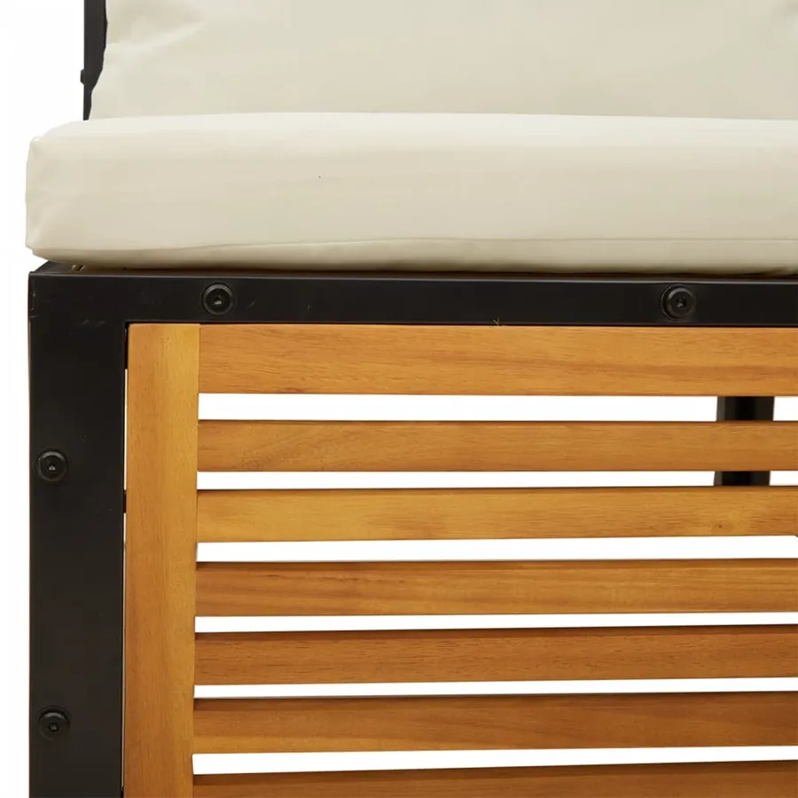 Salon de jardin avec coussins 7 pcs bois massif d'acacia - 12