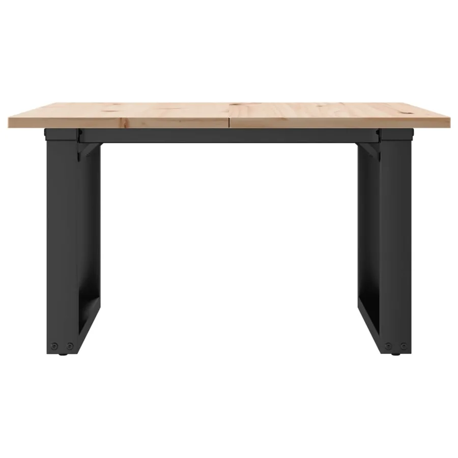 Table basse cadre en O 60x60x40 cm bois de pin massif et acier - 4