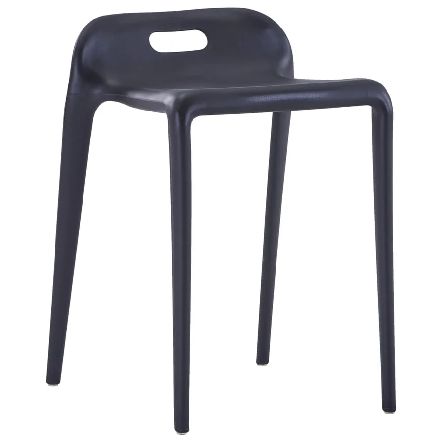 Tabourets empilables lot de 4 noir plastique - 4