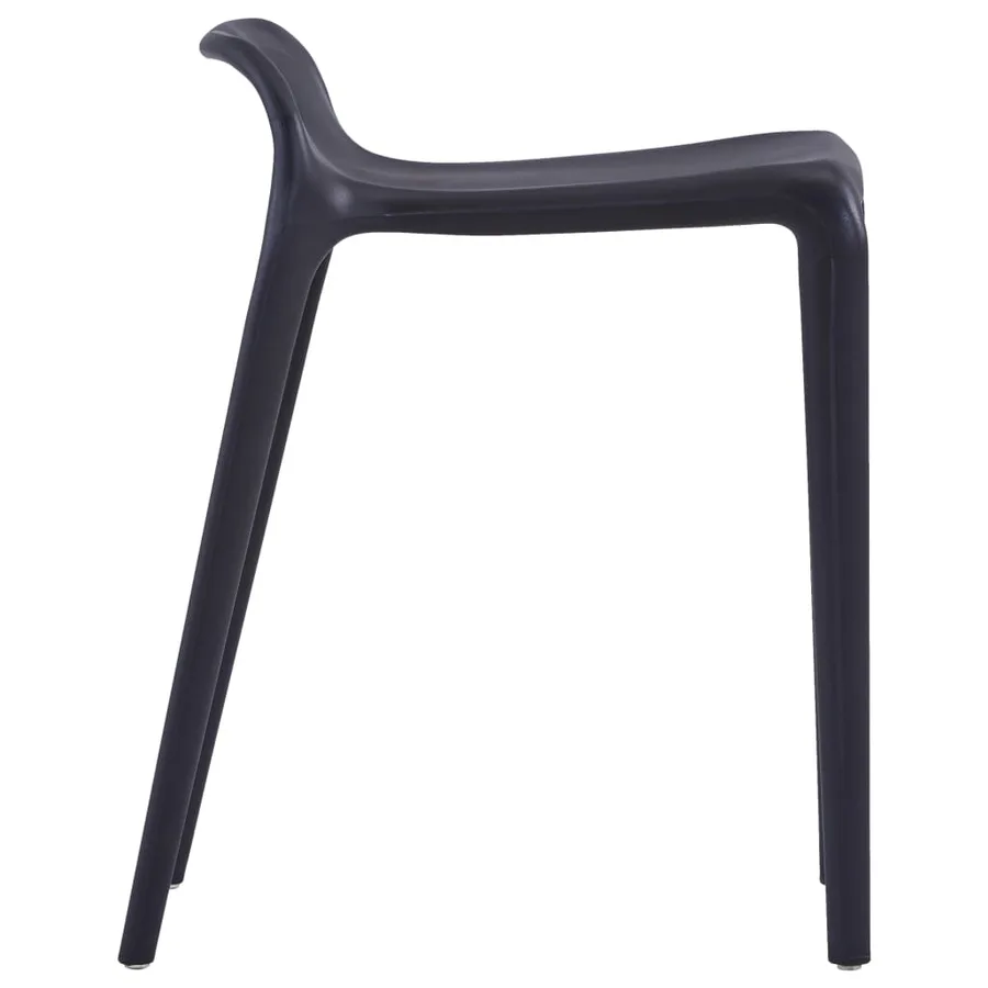 Tabourets empilables lot de 4 noir plastique - 5
