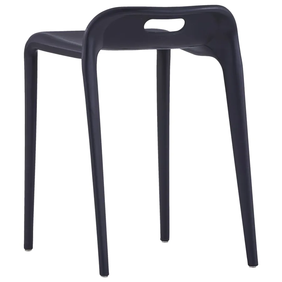 Tabourets empilables lot de 4 noir plastique - 6
