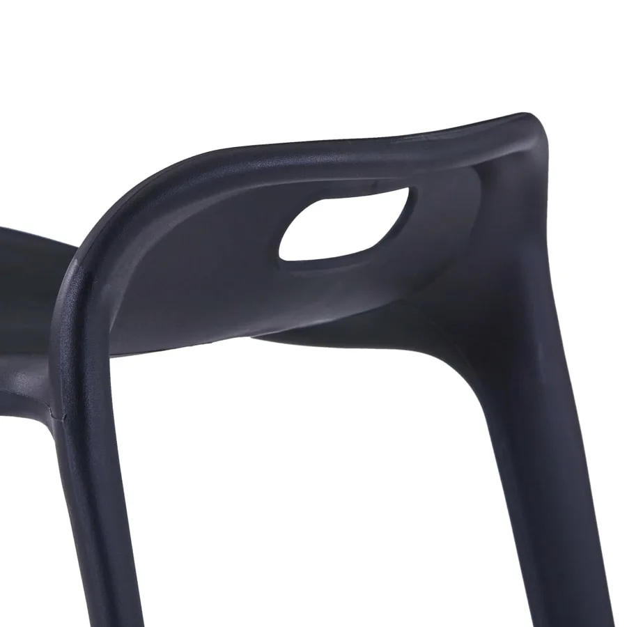 Tabourets empilables lot de 4 noir plastique - 7