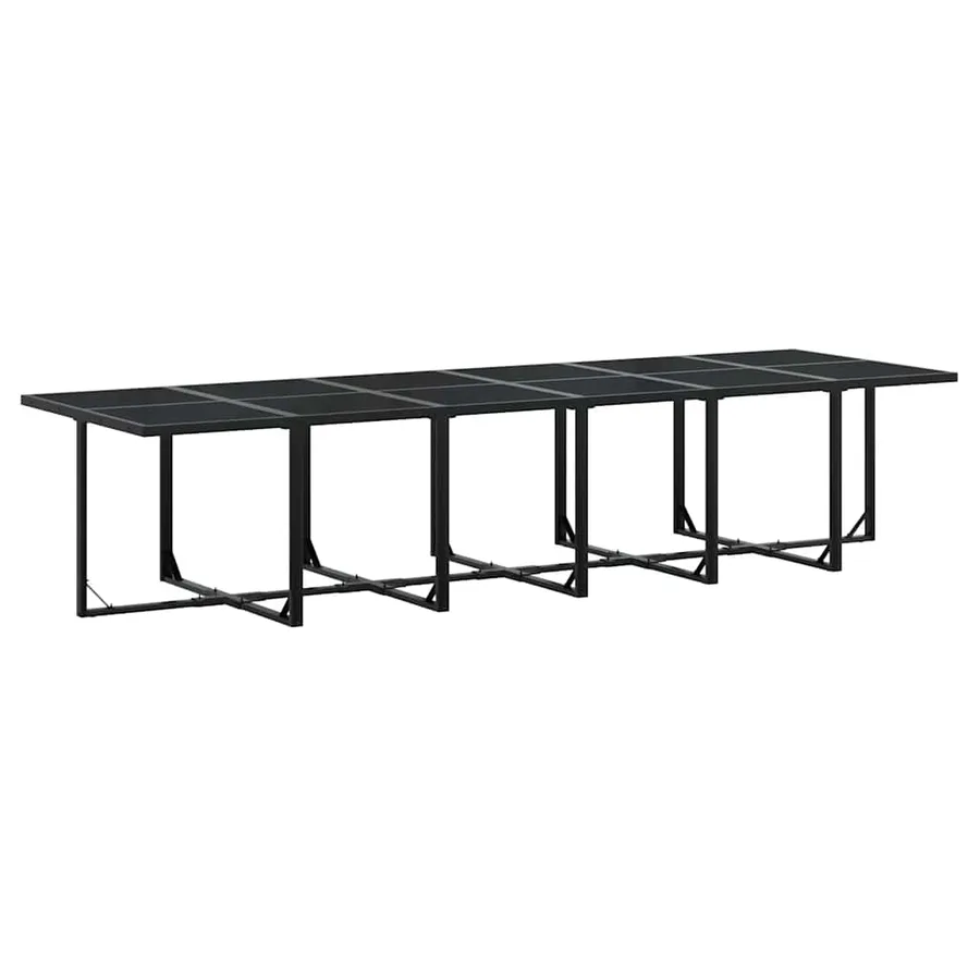Ensemble à manger de jardin 13 pcs coussins noir résine tressée - 5