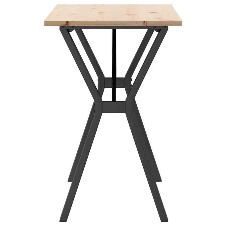 Table à manger cadre en Y 100x50x75 cm bois de pin massif acier - 5