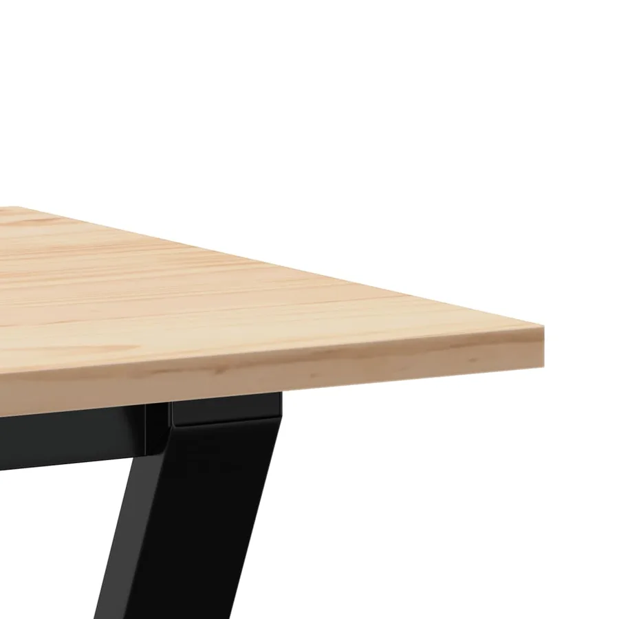 Table à manger cadre en Y 100x50x75 cm bois de pin massif acier - 7