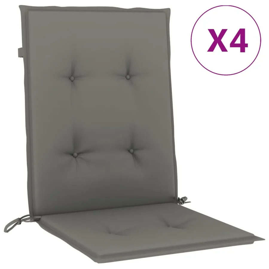 Coussins de chaise à dossier bas lot de 4 gris foncé mélangé - 2