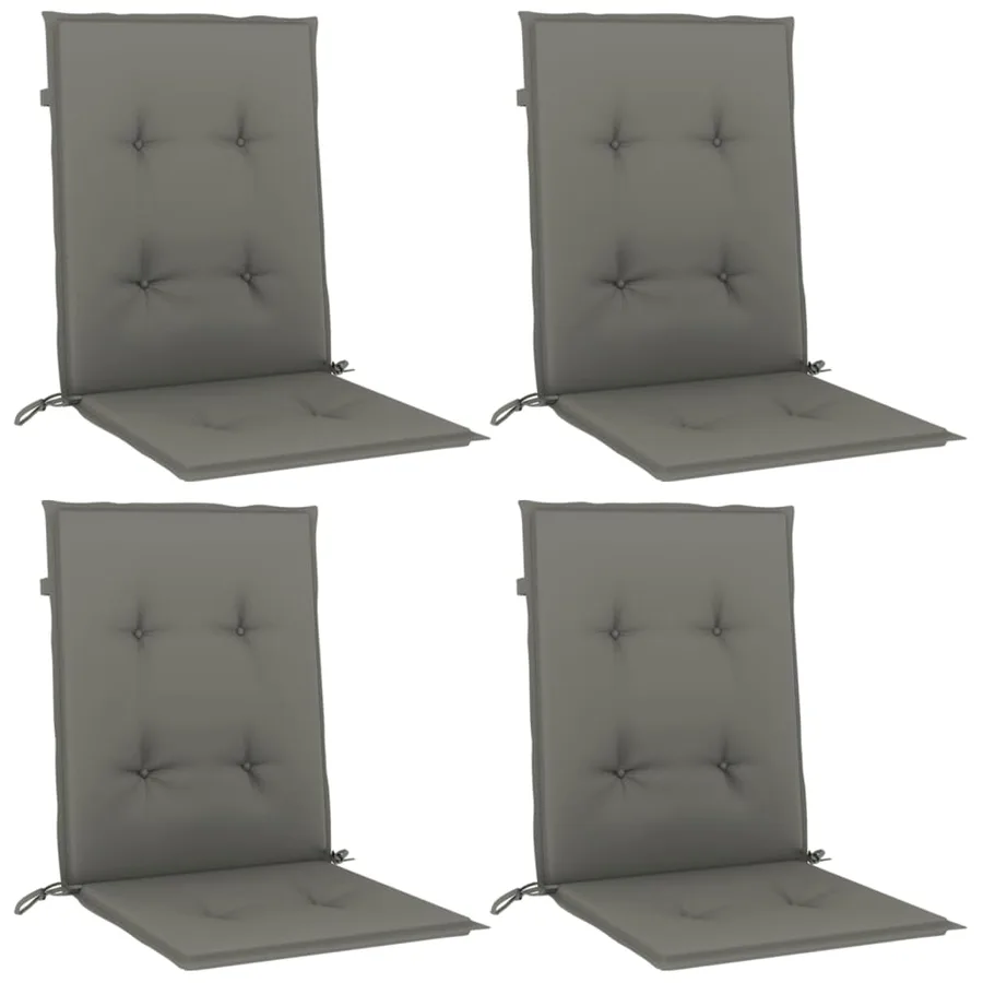 Coussins de chaise à dossier bas lot de 4 gris foncé mélangé - 4