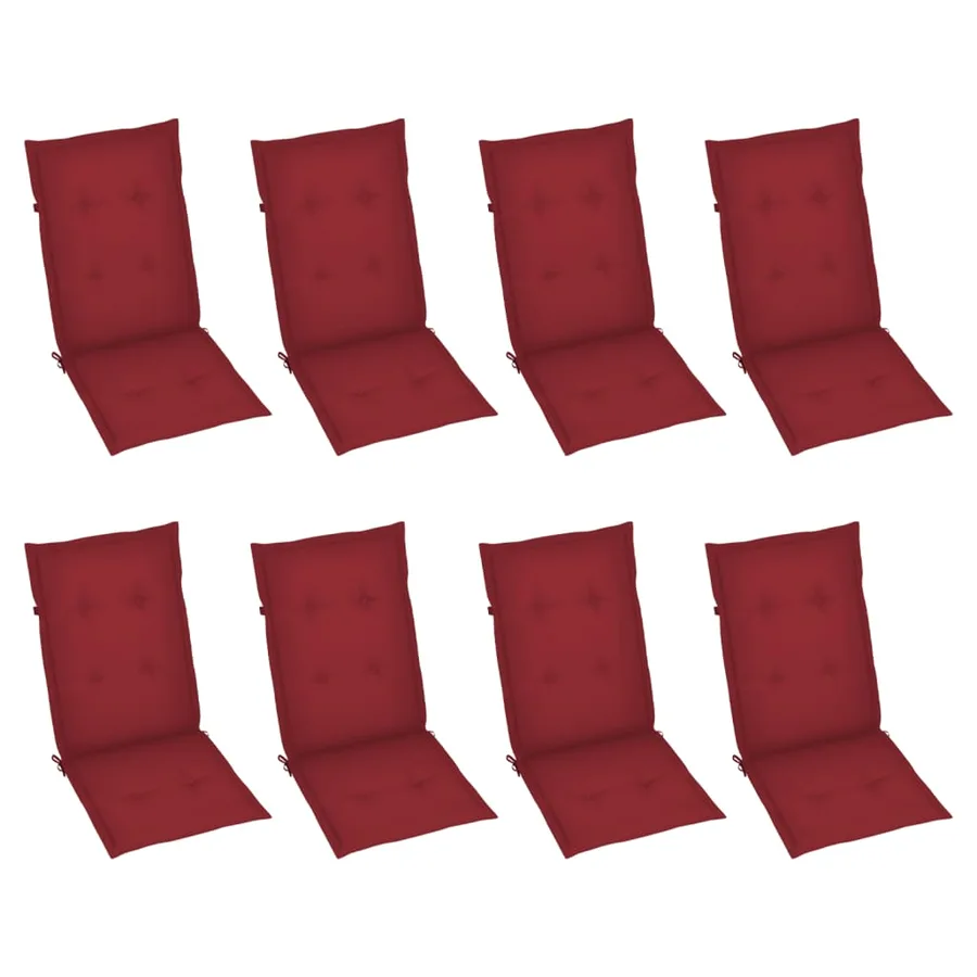 Reclining garden chairs and cushions set of 8 Grey Acacia - 3