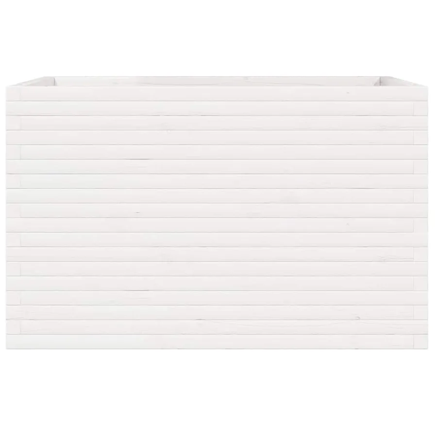 Jardinière blanc 110x60x68,5 cm bois de pin massif - 5