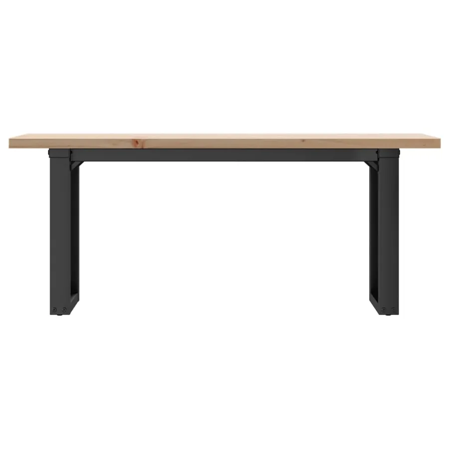 Table basse cadre en O 110x40x45,5 cm bois de pin massif acier - 4