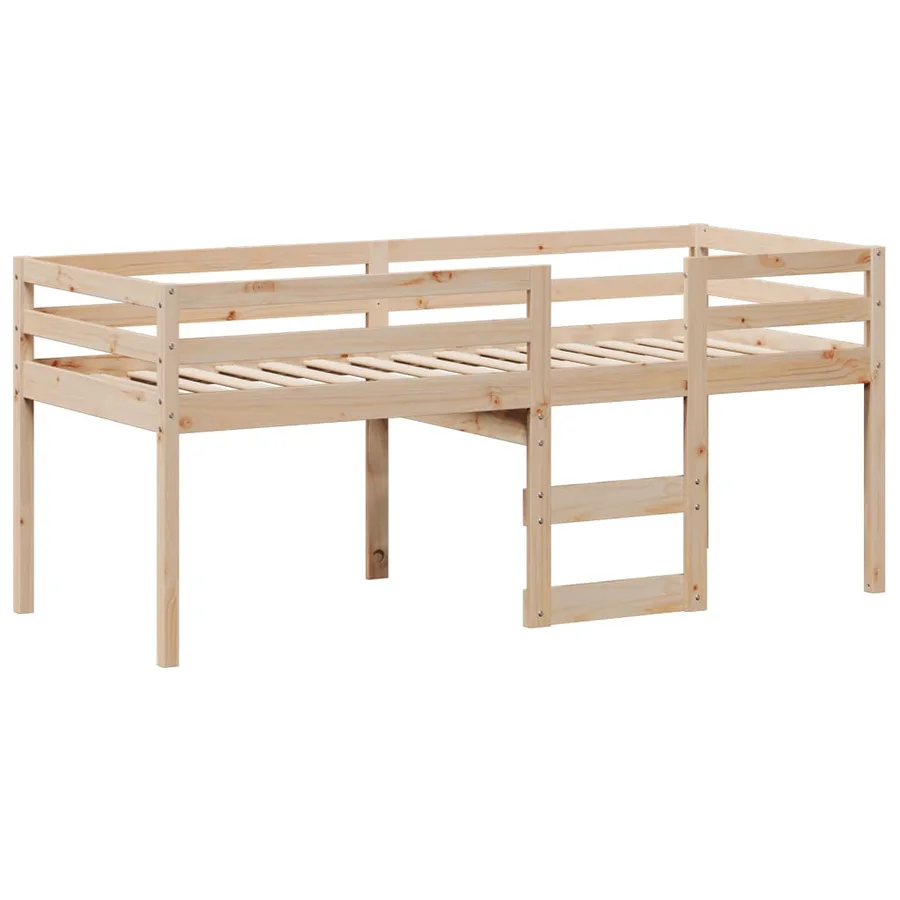 Lit haut sans matelas 90x190 cm bois de pin massif - 5