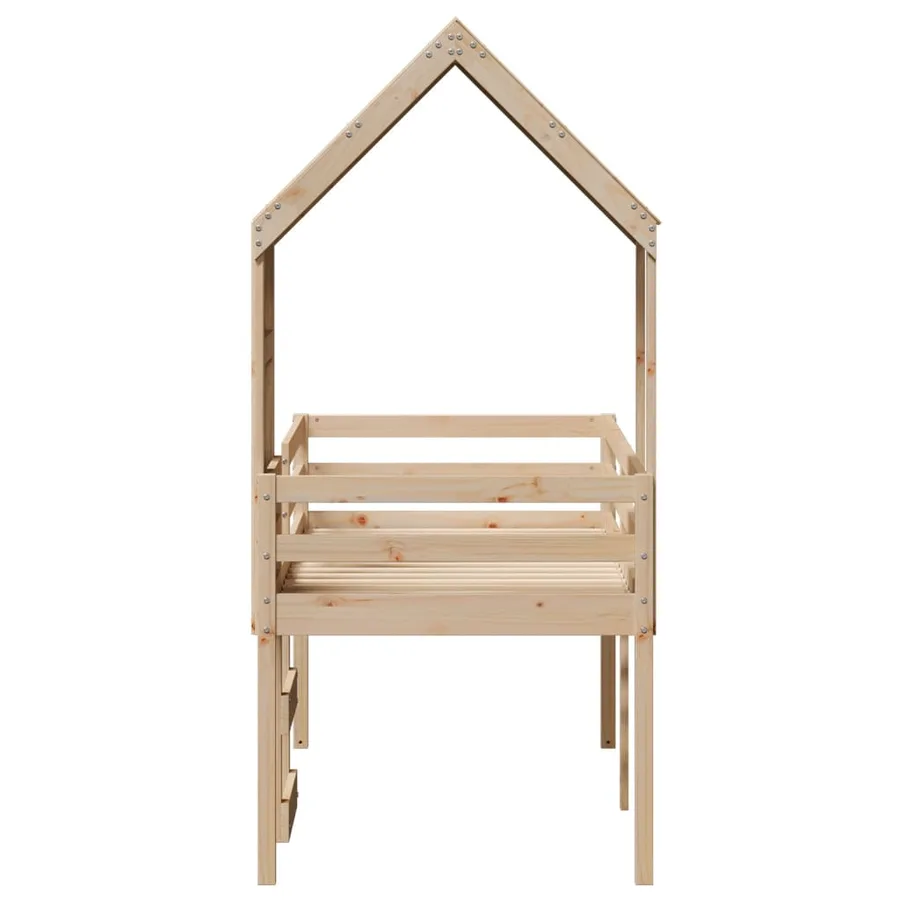 Lit haut sans matelas 90x190 cm bois de pin massif - 7