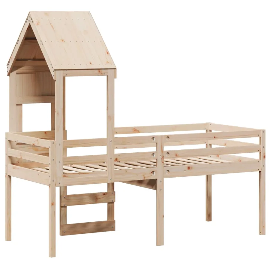 Lit haut sans matelas 90x190 cm bois de pin massif - 8