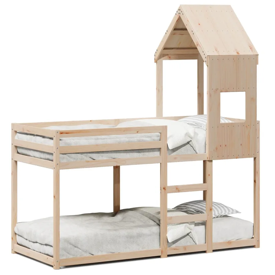Lit superposé sans matelas 90x190 cm bois de pin massif - 2