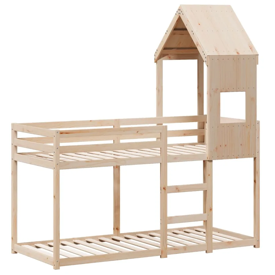 Lit superposé sans matelas 90x190 cm bois de pin massif - 3