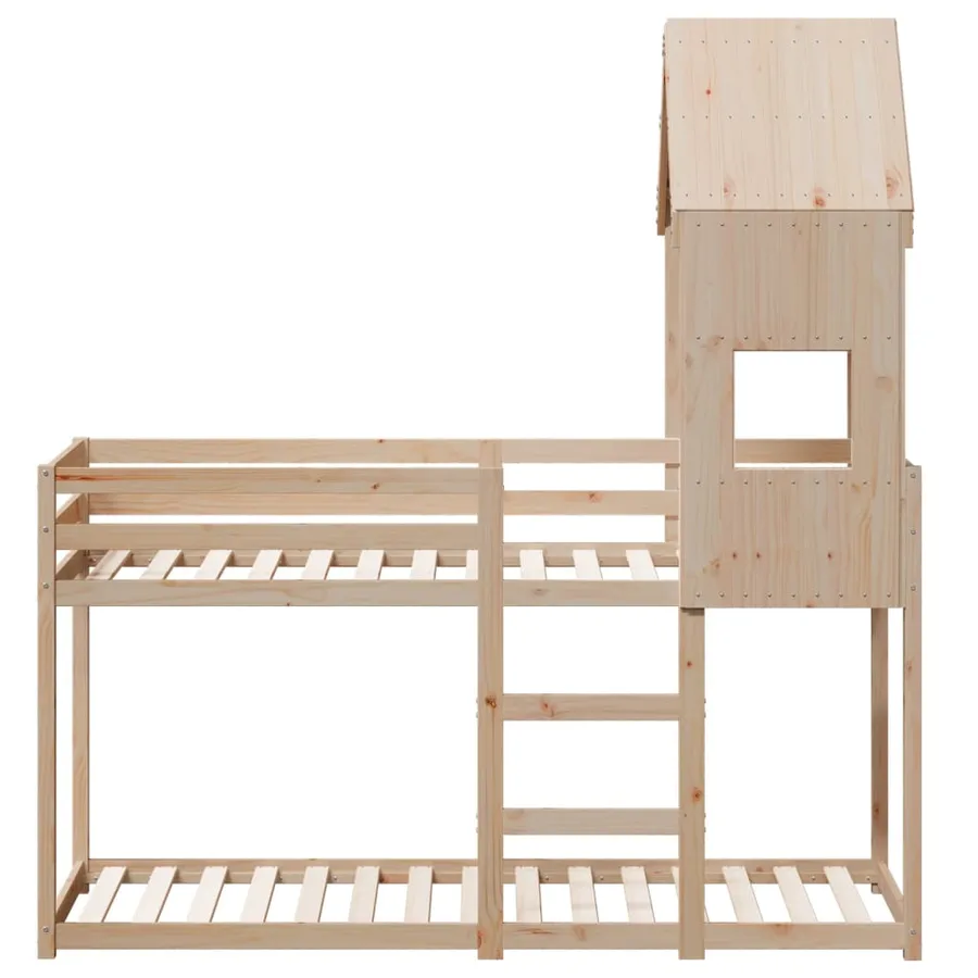 Lit superposé sans matelas 90x190 cm bois de pin massif - 4