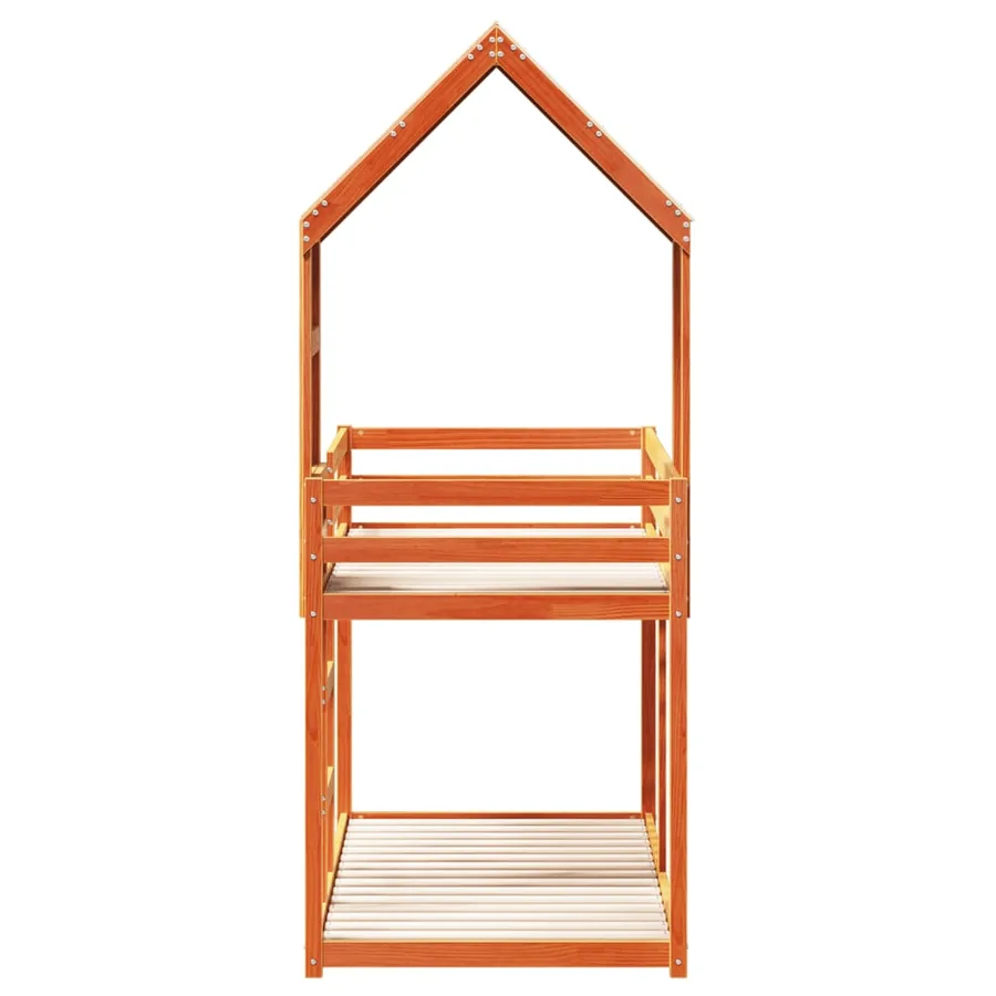 Lit superposé sans matelas cire marron 90x200 cm pin massif - 7