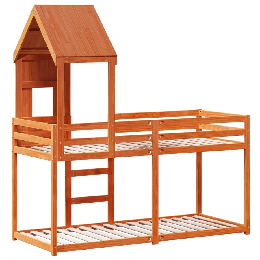 Lit superposé sans matelas cire marron 90x200 cm pin massif - 8