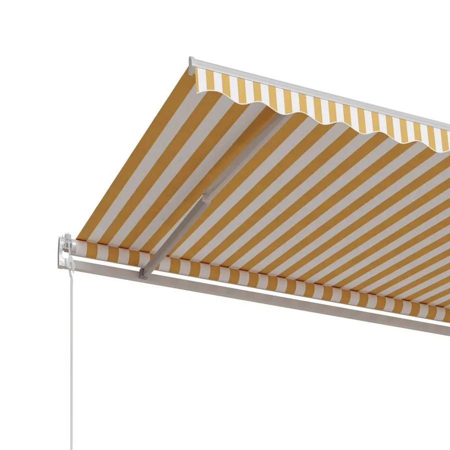 Automatic retractable awning 600x350 cm Yellow and white - 5