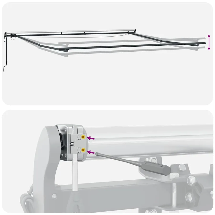 Auvent rétractable automatique avec LED anthracite et blanc - 15
