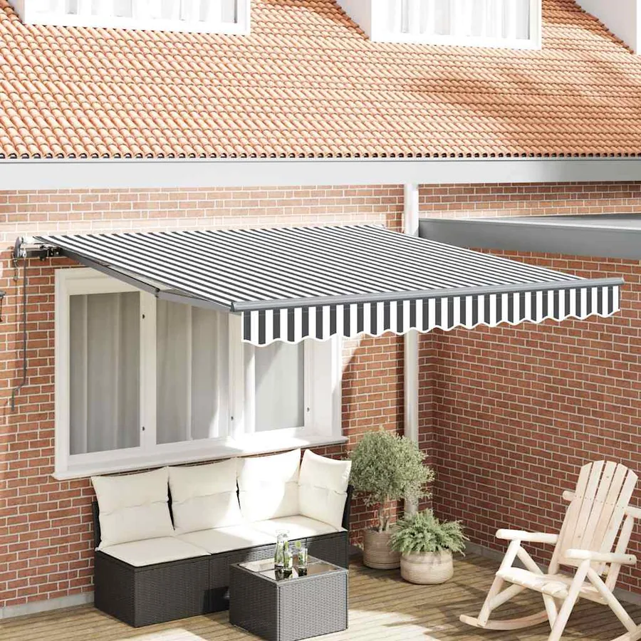 Auvent rétractable automatique anthracite et blanc 300x250 cm