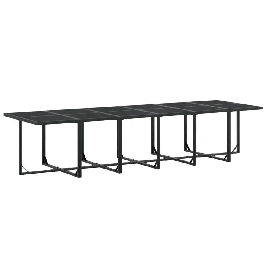 Ensemble à manger de jardin 13 pcs noir textilène - 3