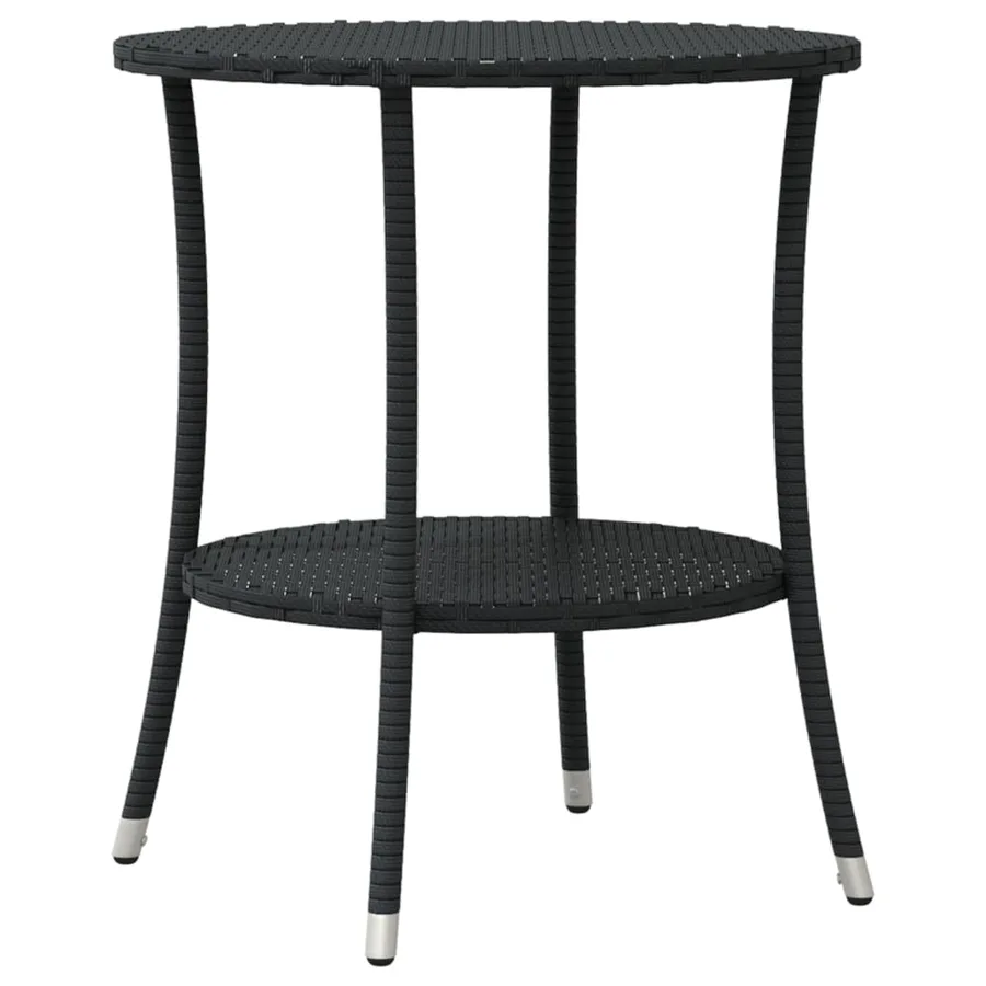 Ensemble de bistro 3 pcs avec coussins noir résine tressée - 8