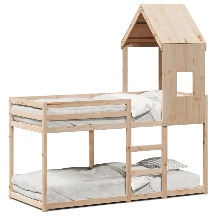 Lit superposé sans matelas 90x200 cm bois de pin massif - 2