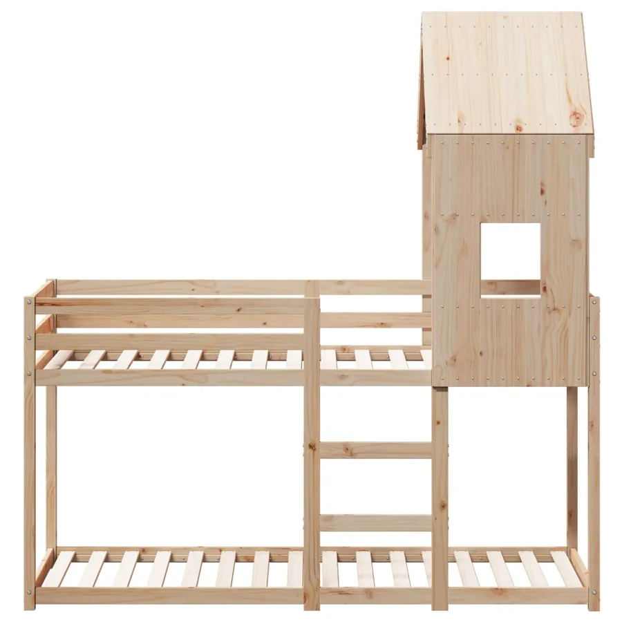 Lit superposé sans matelas 90x200 cm bois de pin massif - 4