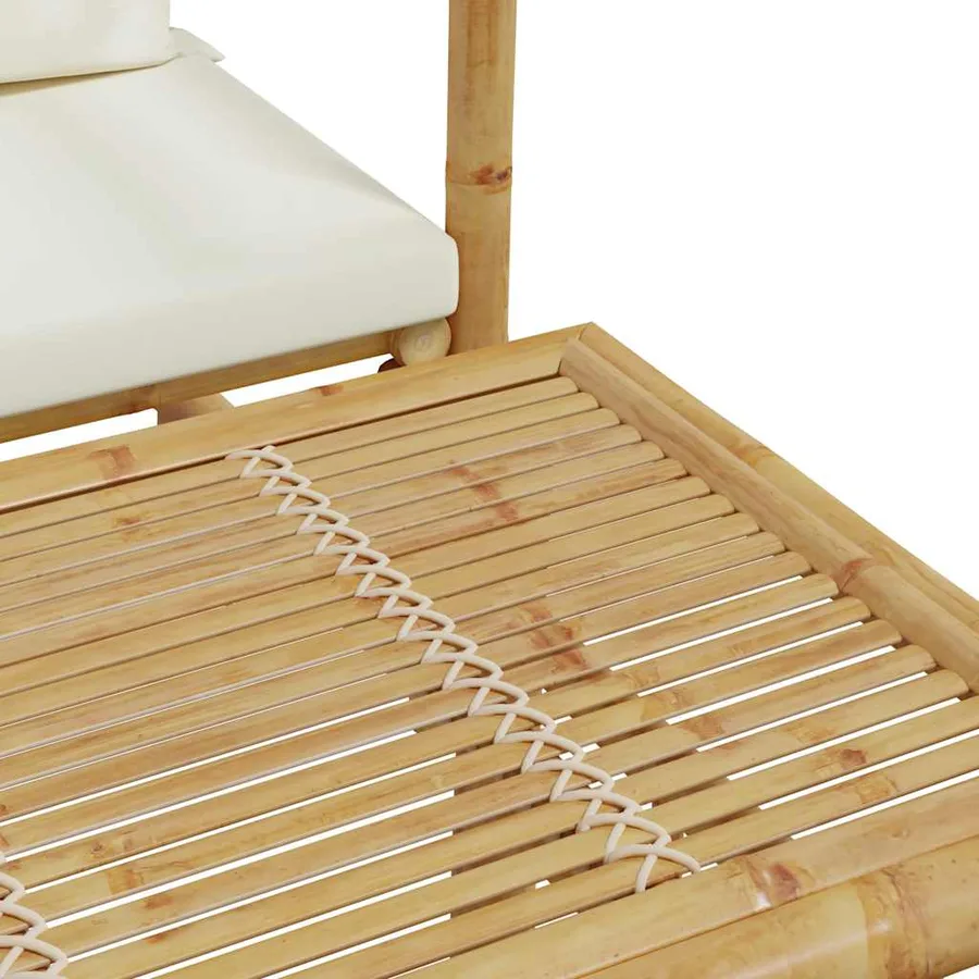 Ensemble de canapés de jardin 2 pièces avec coussins en bambou - 7