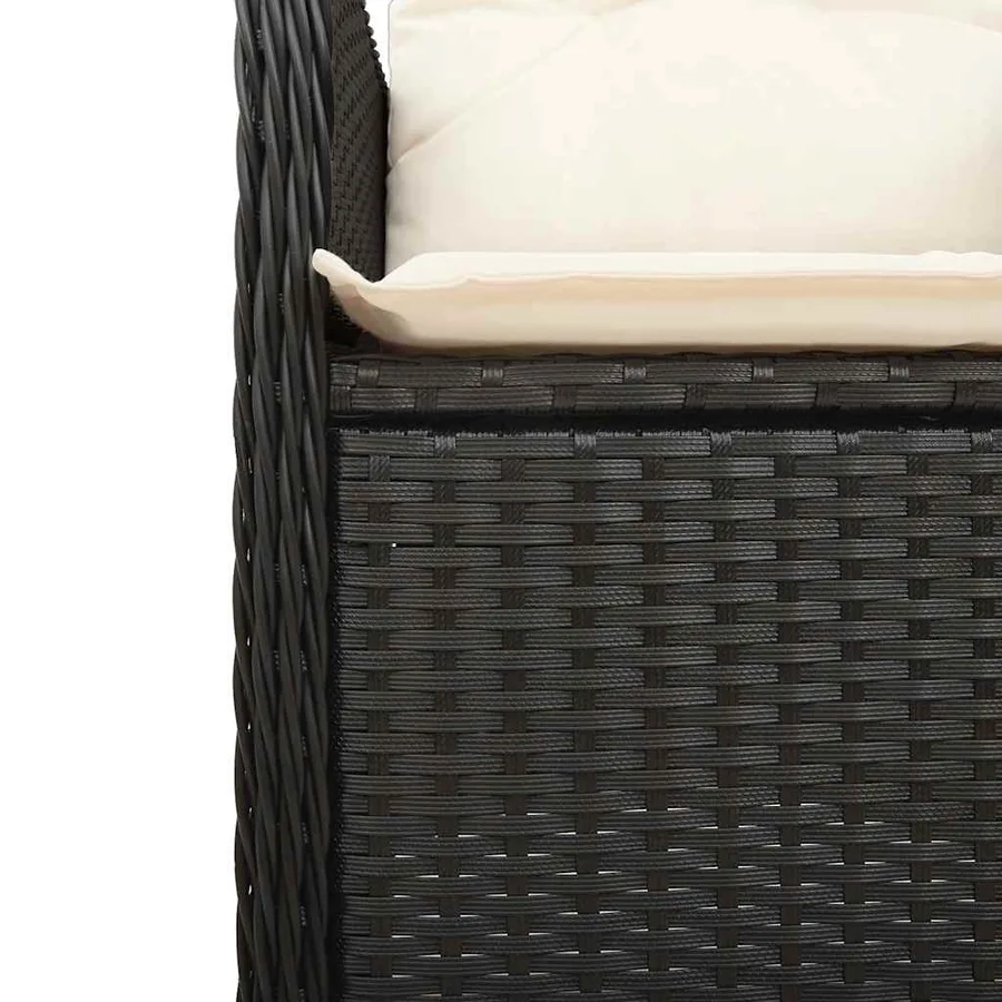 Ensemble de bistro de jardin 9 pcs coussins noir poly rotin - 5