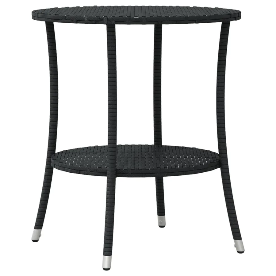 Ensemble de bistro 3 pcs avec coussins noir résine tressée - 8