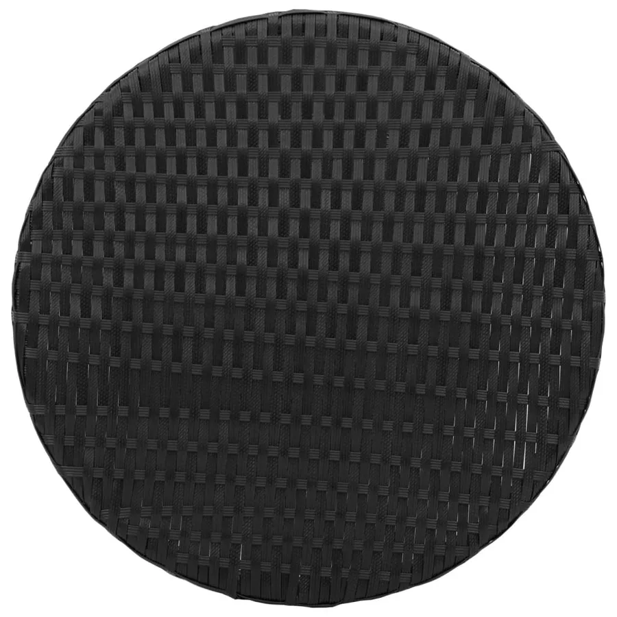 Ensemble de bistro 3 pcs avec coussins noir résine tressée - 9