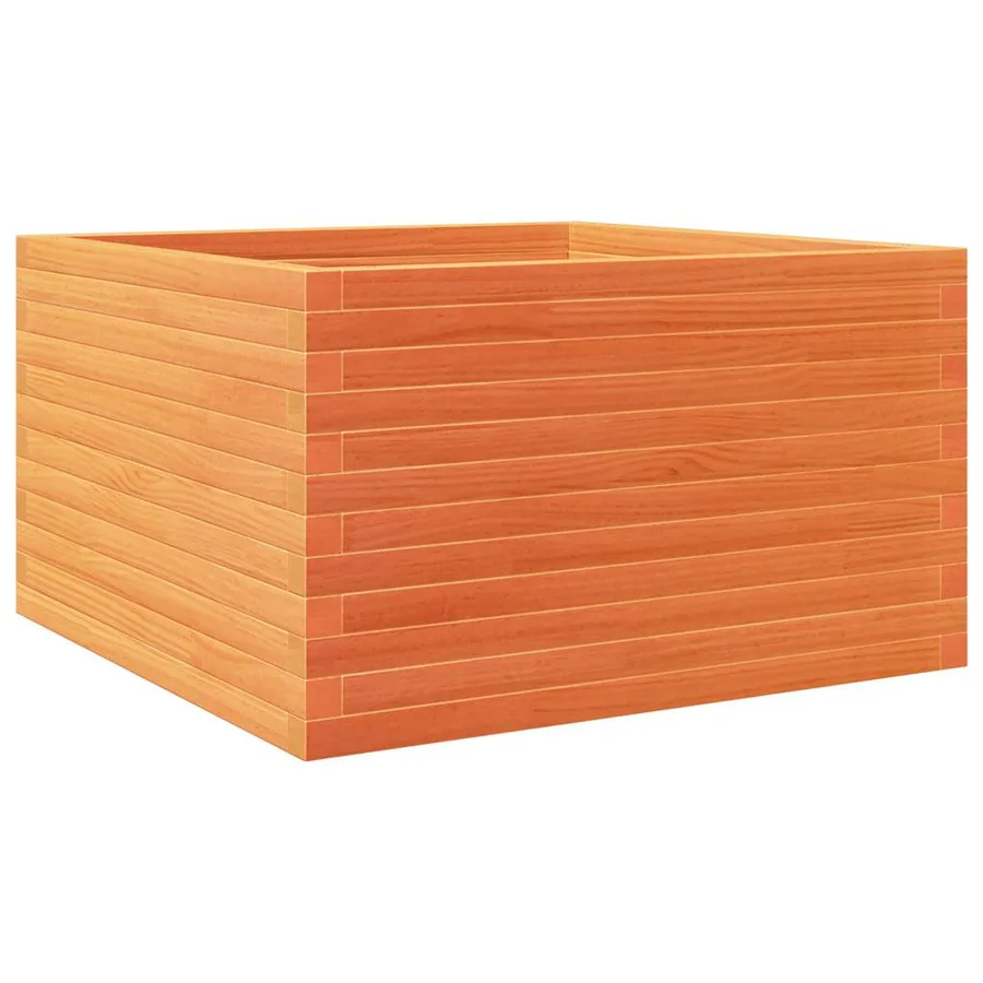 Jardinière cire marron 80x80x46 cm bois de pin massif - 2