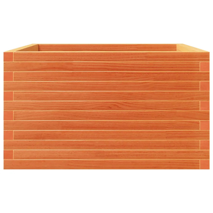 Jardinière cire marron 80x80x46 cm bois de pin massif - 5