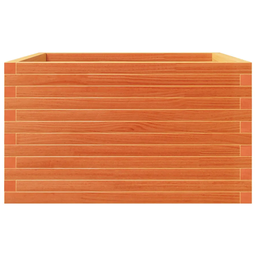 Jardinière cire marron 80x80x46 cm bois de pin massif - 6