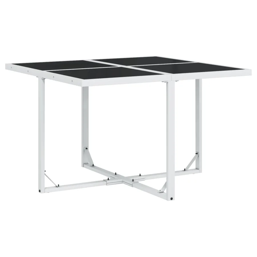 Ensemble à manger de jardin avec coussins 9 pcs blanc textilène - 3