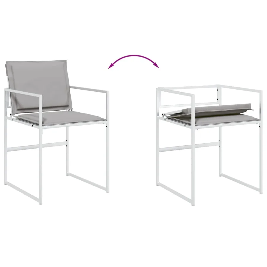 Ensemble à manger de jardin avec coussins 13pcs blanc textilène - 6
