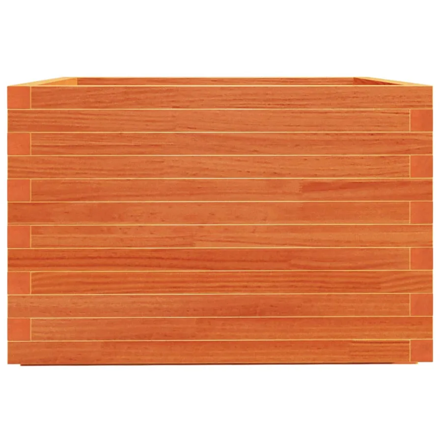 Jardinière cire marron 70x70x49,5 cm bois de pin massif - 6