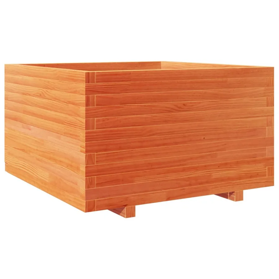 Jardinière cire marron 70x70x49,5 cm bois de pin massif - 7
