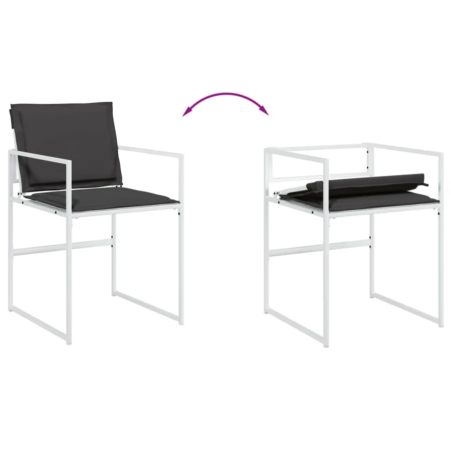 Ensemble à manger de jardin avec coussins 5 pcs blanc textilène - 6