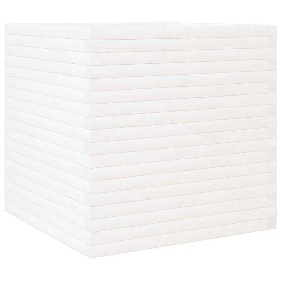 Jardinière blanc 70x70x68,5 cm bois de pin massif - 2