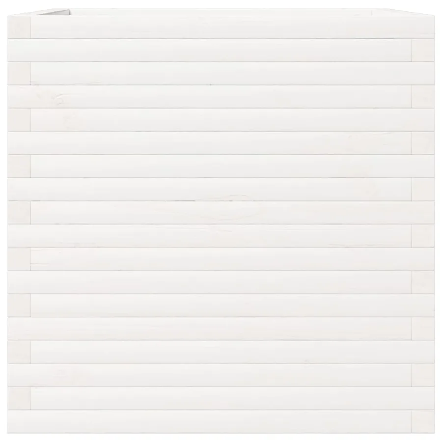 Jardinière blanc 70x70x68,5 cm bois de pin massif - 6