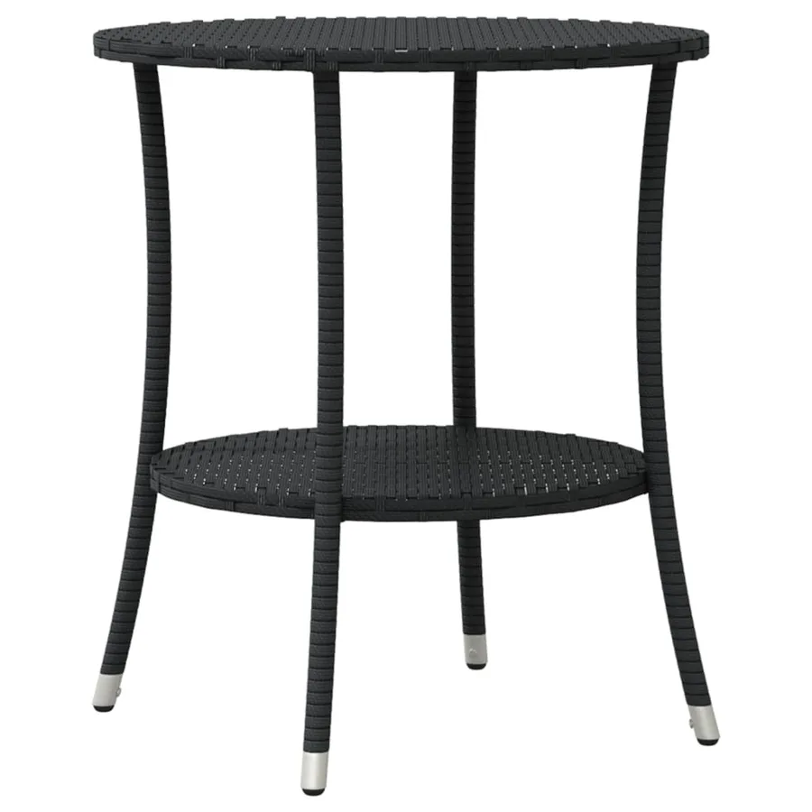 Ensemble de bistro 3 pcs avec coussins noir résine tressée - 8
