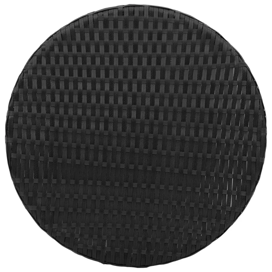 Ensemble de bistro 3 pcs avec coussins noir résine tressée - 9